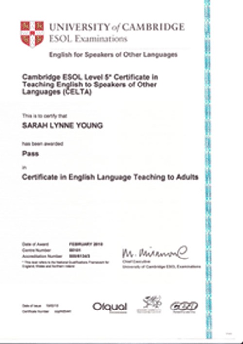 Celta сертификат преподавателя
